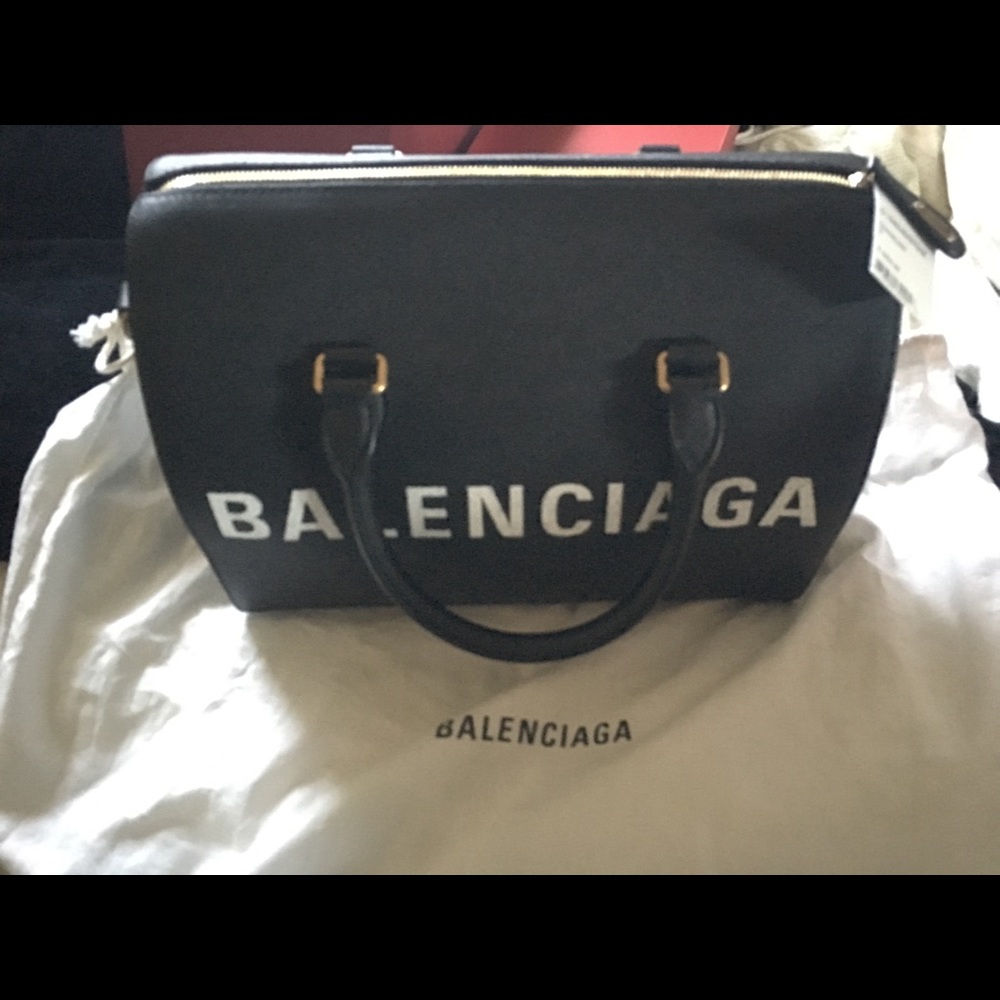 SOLD Balenciaga black bowling bag